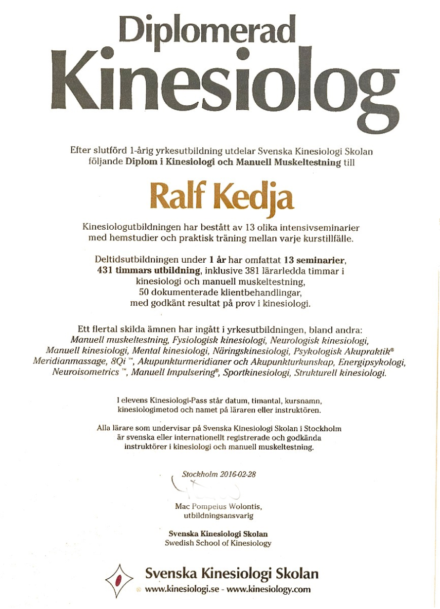 Diplom i kinesiologi